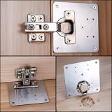 XiangJunly 10pc Stainless Steel Cabinet Hinge Repair Plate Kit w/ 80 Screws view 4