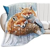 Fox Throw Blanket - Cute Animal Blanket for Girls, Women, Men & Boys - Soft, Warm, Cozy Fleece Blanket for Couch, Sofa, Bed - 50"x40"