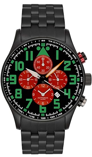 Astroavia Herren-Armbanduhr Alarm Chronograph Quarz V19S