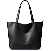 WLLWOO Soft Vegan Leather Tote Bag for Women Large Casual Hobo Handbags Zipper Shoulder Work Daily Weekender Travel Purse