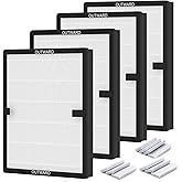 FCFMY 4 Packs E-200 True HEPA Replacement Filter Compatible with LUNINO E-200 Air Cleaner Purifier for Home Large Room up to 1740sq.ft with Extra 10 pcs Aroma Pads