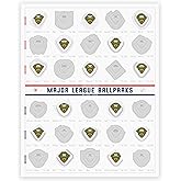 Enno Vatti Major League Ballparks Baseball Stadium Scratch Off Map - Scratch Off Poster For Not Just Yankees Bucket List (16” x 20”)- Ultimate Gift for Baseball Dads And Fans, Christmas, Easter