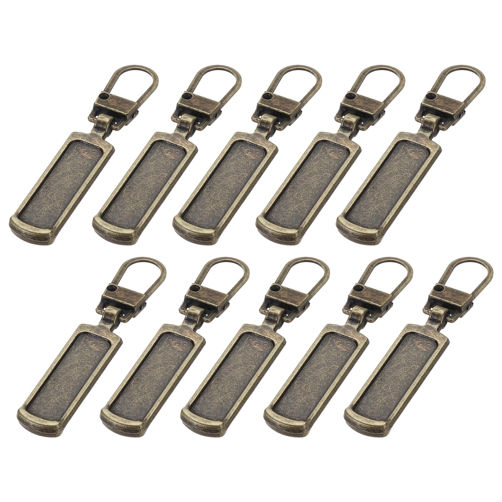 PATIKIL Zipper Pull Replacement, 10 Pcs Detachable Metal Zipper Tab Repair Kit Handle Fixer Extension for Luggage Jackets Suitcase Boots, Bronze