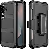 REZIME for Samsung Galaxy S25 FE Case, Heavy Duty Protective Case Rugged Shockproof Phone Cover with Belt Clip Holster/Kickstand for Samsung Galaxy S25 FE (Black, S25 FE)