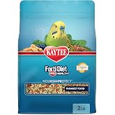 Kaytee Forti-Diet Pro Health Nourish+Protect Parakeet Food, 2 Pounds | Balanced digestion daily. Parakeet seed with superfoods. Prebiotics, probiotics, small bird food