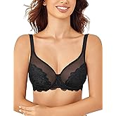 Avidlove Bras for Women Lace Minimizer Bra Full Coverage Mesh Underwire Bra with Centering Cups Sexy Unlined Brasieres