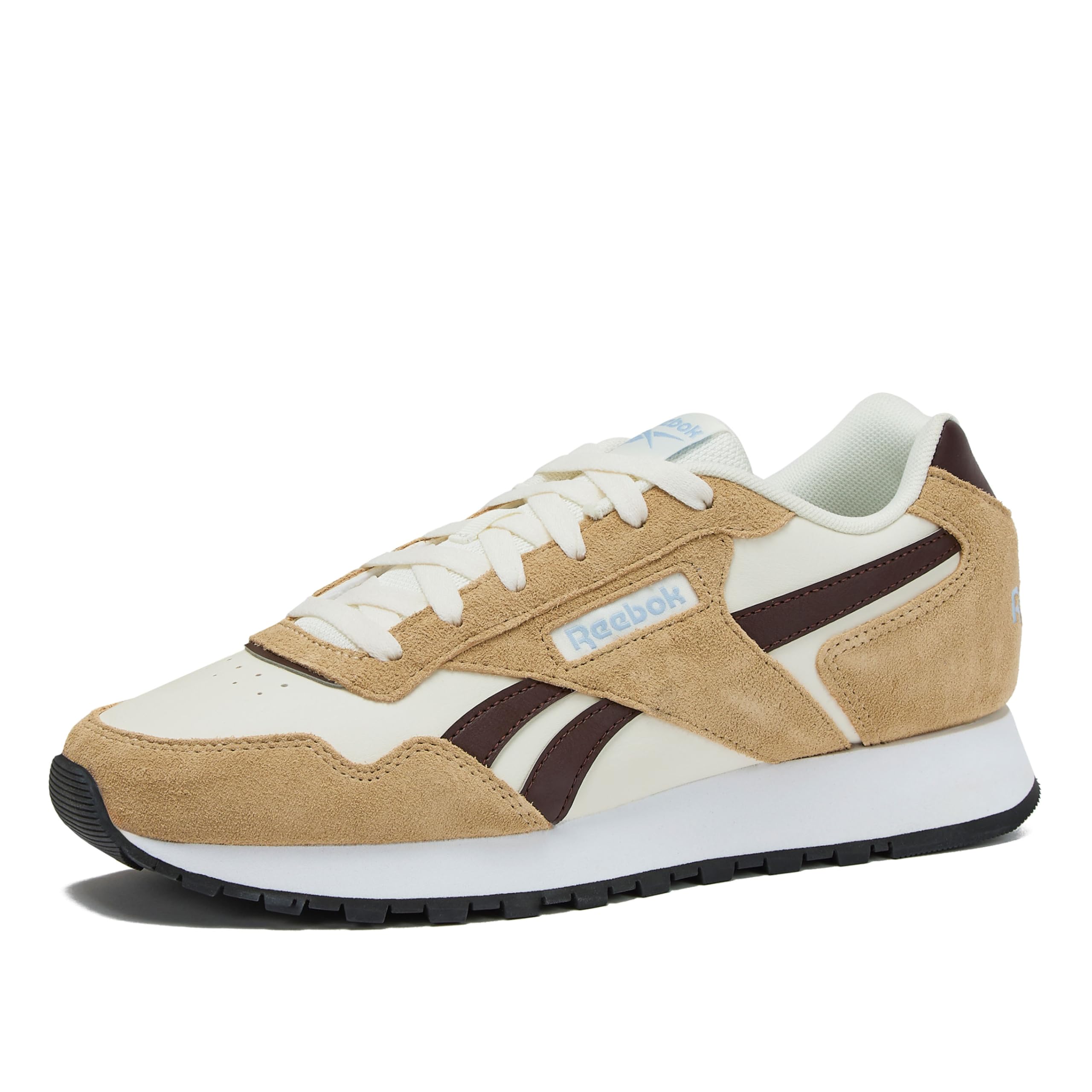 Reebok Glide Sneakers for Men - Black or White Tennis Shoes Size 7 to 15, Chalk/Tan/Unearthed Brown, 5 Image