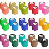 KISEER 30 Pack 2 Inch x 5 Yards Self Adhesive Bandage Assorted Color Breathable Cohesive Bandage Wrap Rolls Elastic Self-Adherent Tape for Stretch Athletic, Sports, Wrist, Ankle