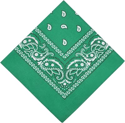 Aomig Bandana Head Scarf Men Women Paisley Print Multi Purpose Headwear Dark