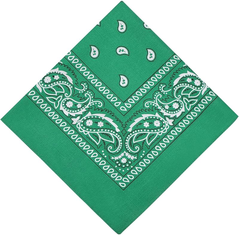 Aomig Bandana Head Scarf Men Women Paisley Print Multi Purpose Headwear Dark