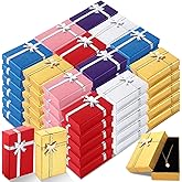 Landical 72 Pcs Jewelry Boxes Gifts Box Set Bulk Small Cardboard Jewelry Gift Container with Bow for Ring Necklaces Earring Bracelet, Assorted Colors 2 x 3.1 x 1.1 Inch