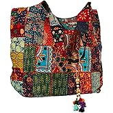 Tribe Azure Fair Trade Women's Cotton Shoulder-Handbags