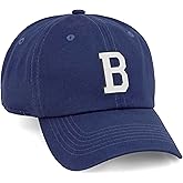 I&W Hatgear Customized Letter Intial Baseball Hat A to Z Team Colors, Navy Cap Black White