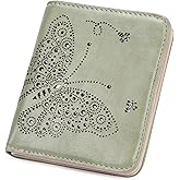 KITEVIUN Small RFID Wallet Women Ultra Thin Slim Womens Wallet Mini Compact Bifold Pocket Ladies Wallets for Women GREEN