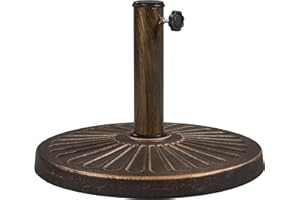 Yaheetech 17.5'' Antiqued Patio Umbrella Base 22-lbs Outdoor Heavy Duty Round Umbrella Base Stands for Patio, Outdoor, Bronze