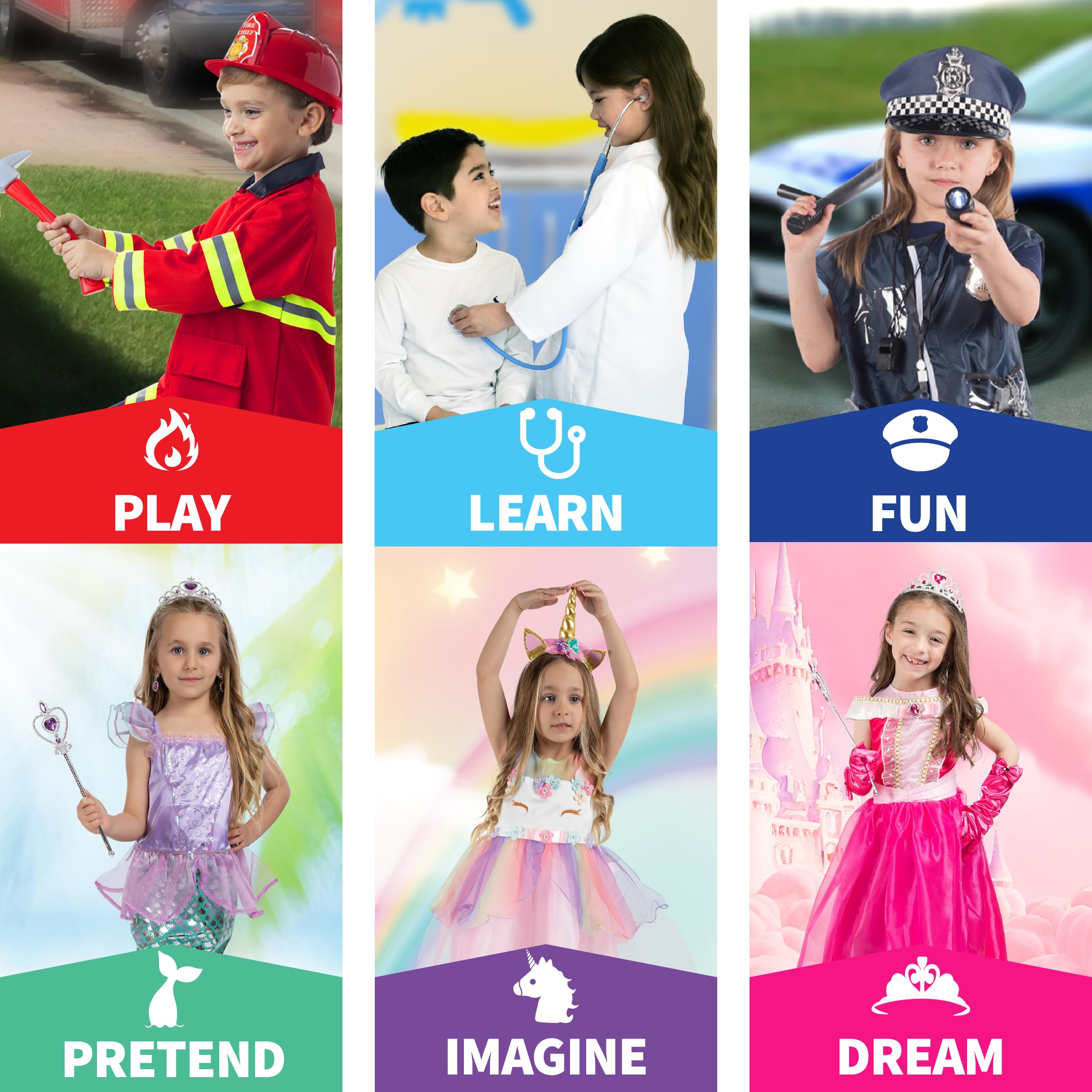 Born Toys Toddler Dress Up Clothes for Little Girls & Boys Ages 3-7, Pretend Play Toys