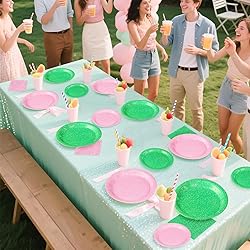 96 PCS Pink and Green Witch Party Supplies Witch