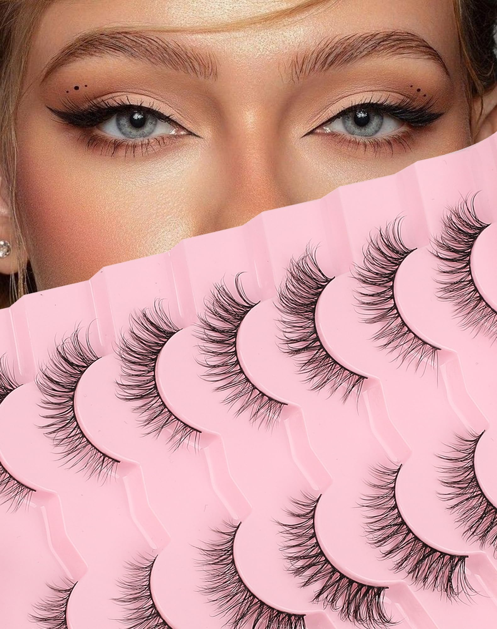 Cat Eye Lashes Short Wispy Strip Lashes that Look