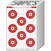 Atflbox Sight in Shooting Range Paper Target, 17X25 Inch Paper Red Bullseye Shooting Targets Suitable for Handgun, Rifle, Pel