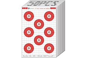 Atflbox Sight in Shooting Range Paper Target, 17X25 Inch Paper Red Bullseye Shooting Targets Suitable for Handgun, Rifle, Pel