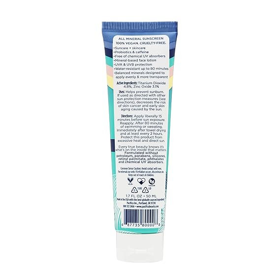 pacifica sunscreen mineral coconut probiotic technology