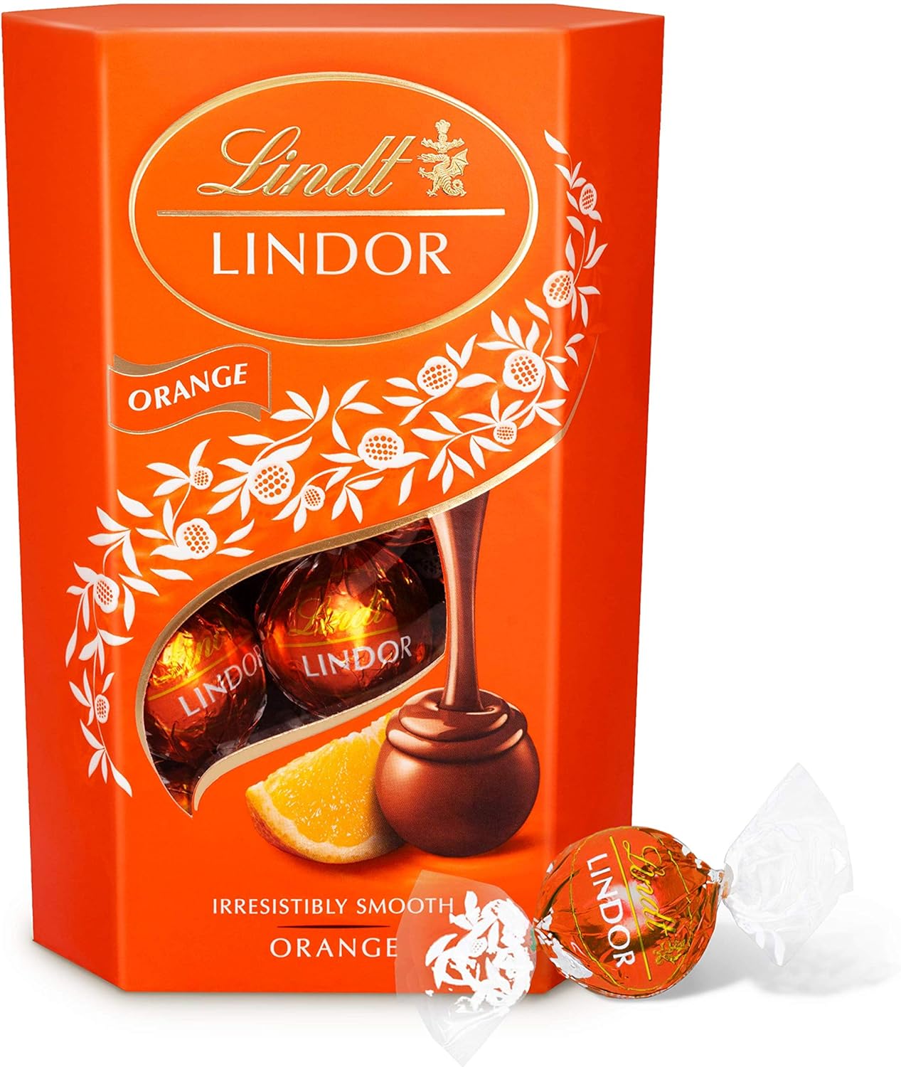 Lindt Lindor Milk Orange Chocolate Truffles Box Approximately 16 Balls 200 G The Ideal Gift Chocolate Balls With A Smooth Melting Filling Pack Of 2 Amazon Co Uk Grocery