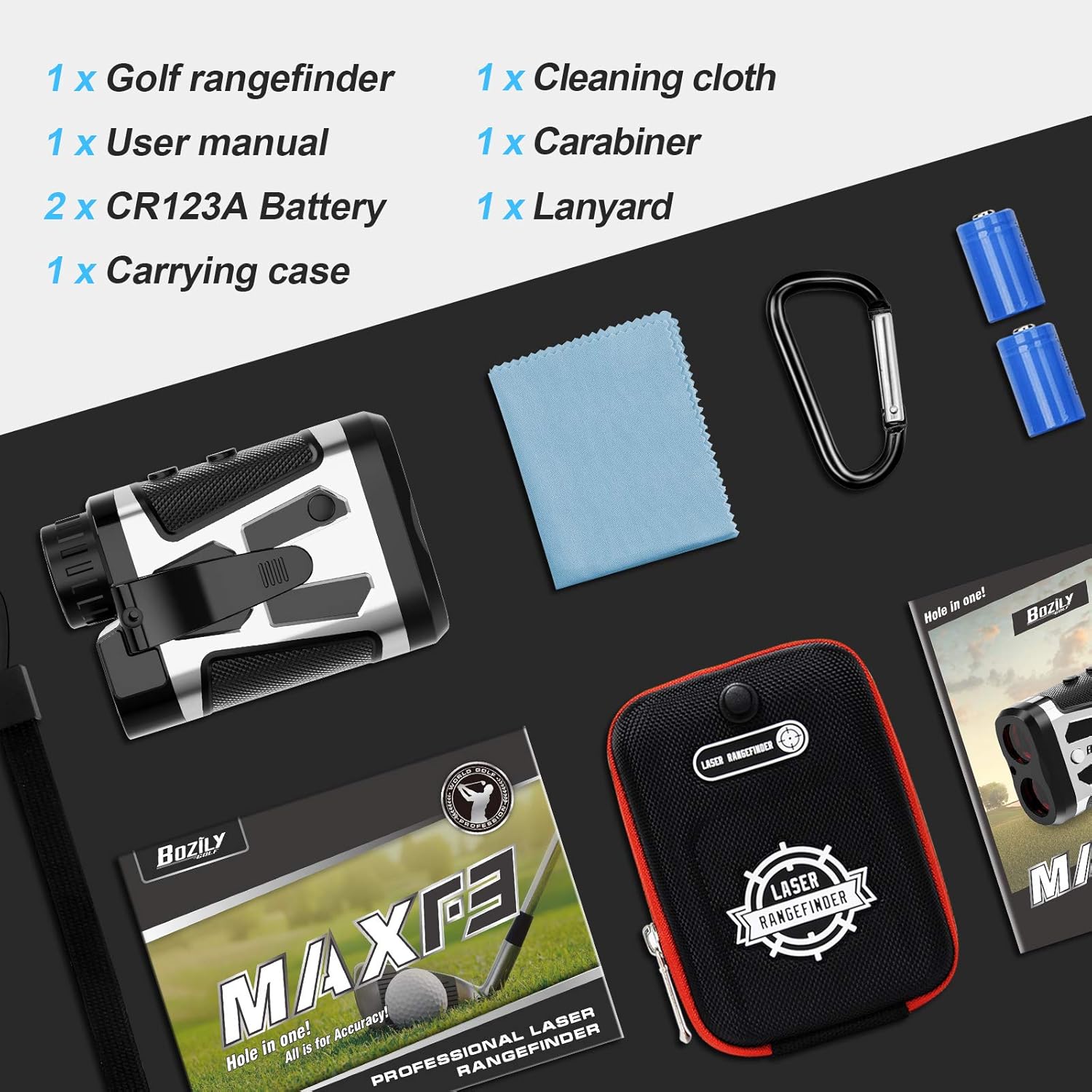 Golf Rangefinder, Bozily Portable Range Finder with Slope, 6X Magnification Clear View 1500 Yards Laser Range Finder Golfing, Red/Black LCD Display Golf Rangefinders with Flag-Lock Tech Vibration : Sports & Outdoors