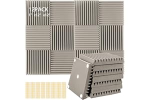 12Pack, 1" X 12" X12" Acoustic Foam, Sound proof foam panels, Acoustic panels with high den-sity, Sound proofing padding for 
