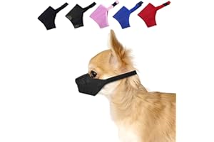 Ateliepets Dog Muzzles for Small Dogs, Soft Dog Muzzle Puppy Muzzle for Grooming, Dog Mussel Stop Biting Barking and Chewing 5 Colors 5 Sizes (Black, XSmall)