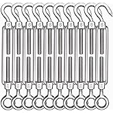 TooTaci 10PCS M6 Turnbuckle 304 Stainless Steel Turnbuckle Hook and Eye, Heavy Duty M6 M8 M10 Tensioner Adjustable Shade Sail Hardware for Cables Wire 3/16" 1/4" 5/16" /3/8", Railing, Clothesline