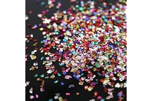 BONNY BOXX Irregular Crushed Glass Chips Sprinkles, 100g Metallic Chunky Glitter Stones for Nail Art, Resin Mold Filler, DIY Crafts, Vase Filler, Jewelry Making (Multicolor)