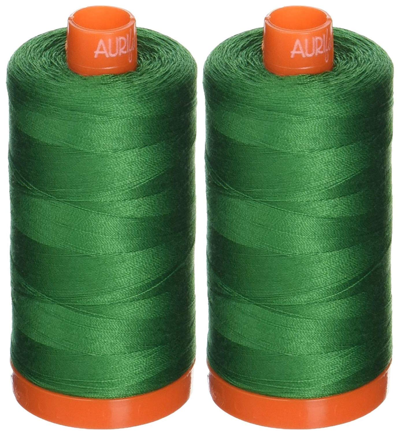 2-PACK - Aurifil Mako Cotton 50wt Thread Solid Green 1422 Yard each