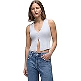 HUDSON Womens Sleeveless V-Neck Sweater