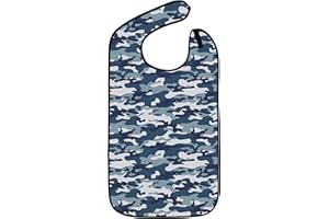 Classic Bib Designs Adult Bibs for Eating: Reusable with Crumb Catcher Pocket - For Men and Women