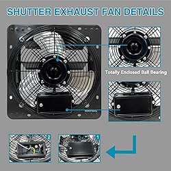 VENTISOL 12 Inch Shutter Exhaust Fan With Variable