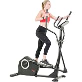 Sunny Health &amp; Fitness Programmable Cardio Elliptical Trainer, 18" Stride | Programmable, 16-Level Magnetic Resistance, Performance Monitor, Extended Long Stride, Pulse Sensors, Device Holder