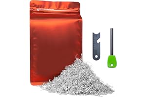 MODEROCK Magnesium Chips Shavings Fire Starter Kit Big Package, 99.9% Purity, Net Weight 130g, Emergency Fire Starting, Wilderness Outdoor, Camping Hiking, Jungle Survival, Package Dimensions 9''x5.5''x2.2''