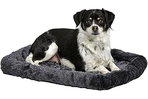 New World Pet Products Gray Dog Bed | Bolster Dog Bed Fits Metal Dog Crates | Machine Wash & Dry