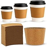 Concession Essentials Disposable Coffee Cup Sleeves – Kraft Paper Insulated Hot Cup Holders for 8oz–20oz Cups – Protect Hands from Heat – Eco-Friendly, Recyclable Drink Sleeves – Pack of 500ct