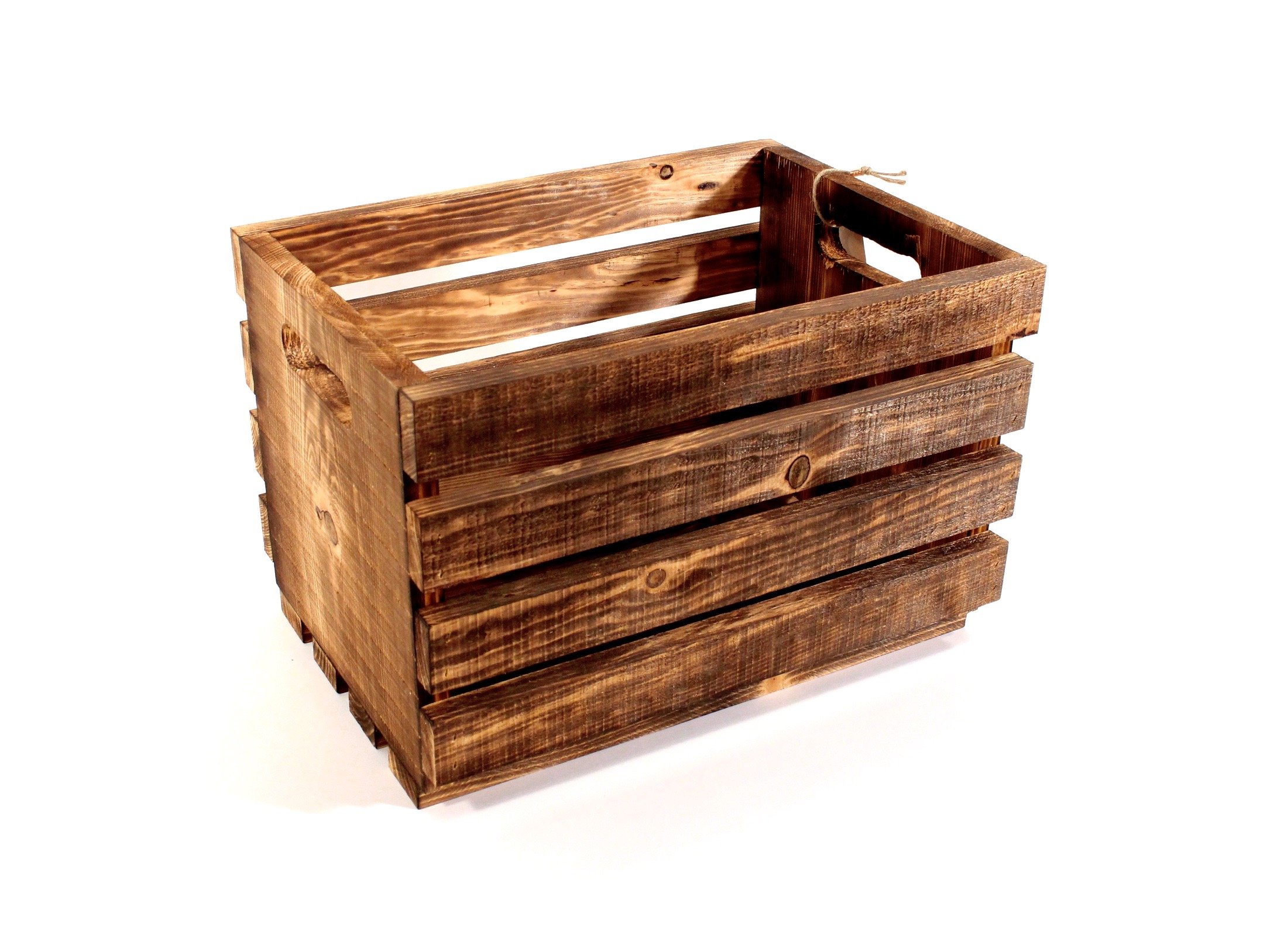 Handmade Classic Wood Crate With Handles Flintface on