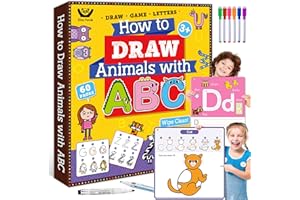 Elite Panda Alphabet Learning Toys & Drawing Kit – Reusable Letters Tracing Book for Kids Ages 3-5, Handwriting & Sketching Practice, Arts and Crafts Game for Toddlers 2-4 Years Old