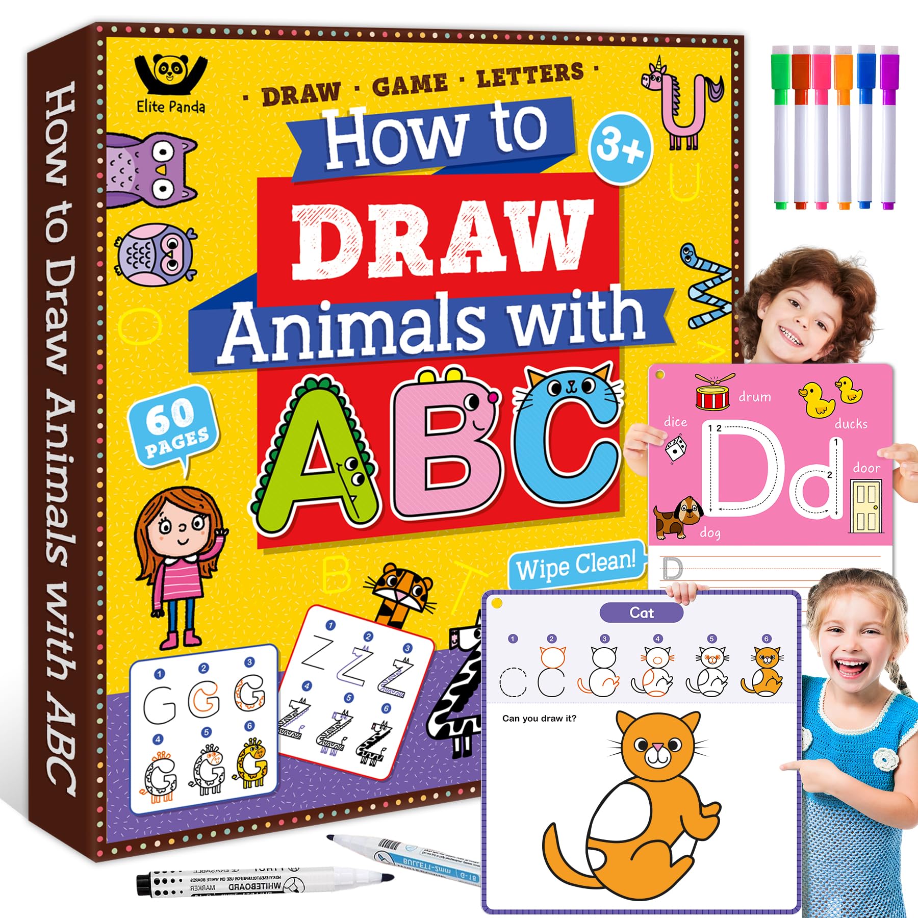 Elite Panda Preschool Learning Activities How to Draw with Alphabet