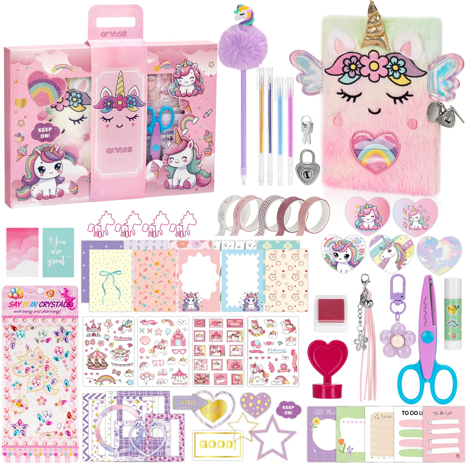 QIYVLOS DIY Journal Kit with Diary, Scrapbook Kit Magical Theme Journaling Supplies
