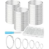 FIVEIZERO 70PCS Split Key Rings,1.5" Metal Keychain Rings,Silver Key Ring | Alloy Metal;Metallic Luster;Opening screwdriver;Bulk Key Ring for Keychains,Crafts,Car Keys,Pet Collars and DIY Projects
