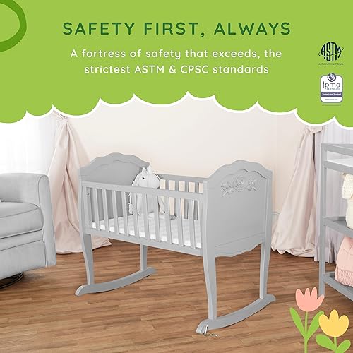 Dream On Me Jasmine Cradle In Blush Pink, JPMA Certified