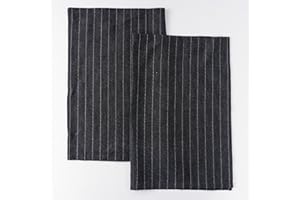 HSOFTIFY 100% Pure Linen Kitchen Towels Set of 2 - French Stripe Design 18 x 24 Inch Dish Hand Towels - Handcrafted from Flax