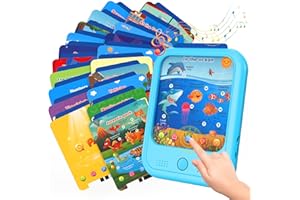 PUZCANDE Kids Educational Learning Tablet Toy-Educational Tablet Toy to Interactive Learn Alphabets,Colors,Number,Foods,Jurassic Park,Animals,Learning Toys for Toddlers 2-6 Years Old,Gifts for Boys Girl
