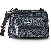 Baggallini Triple Zip Small Crossbody Bag for Women - 8x6 Lightweight Convertible Fanny Pack Belt Bag
