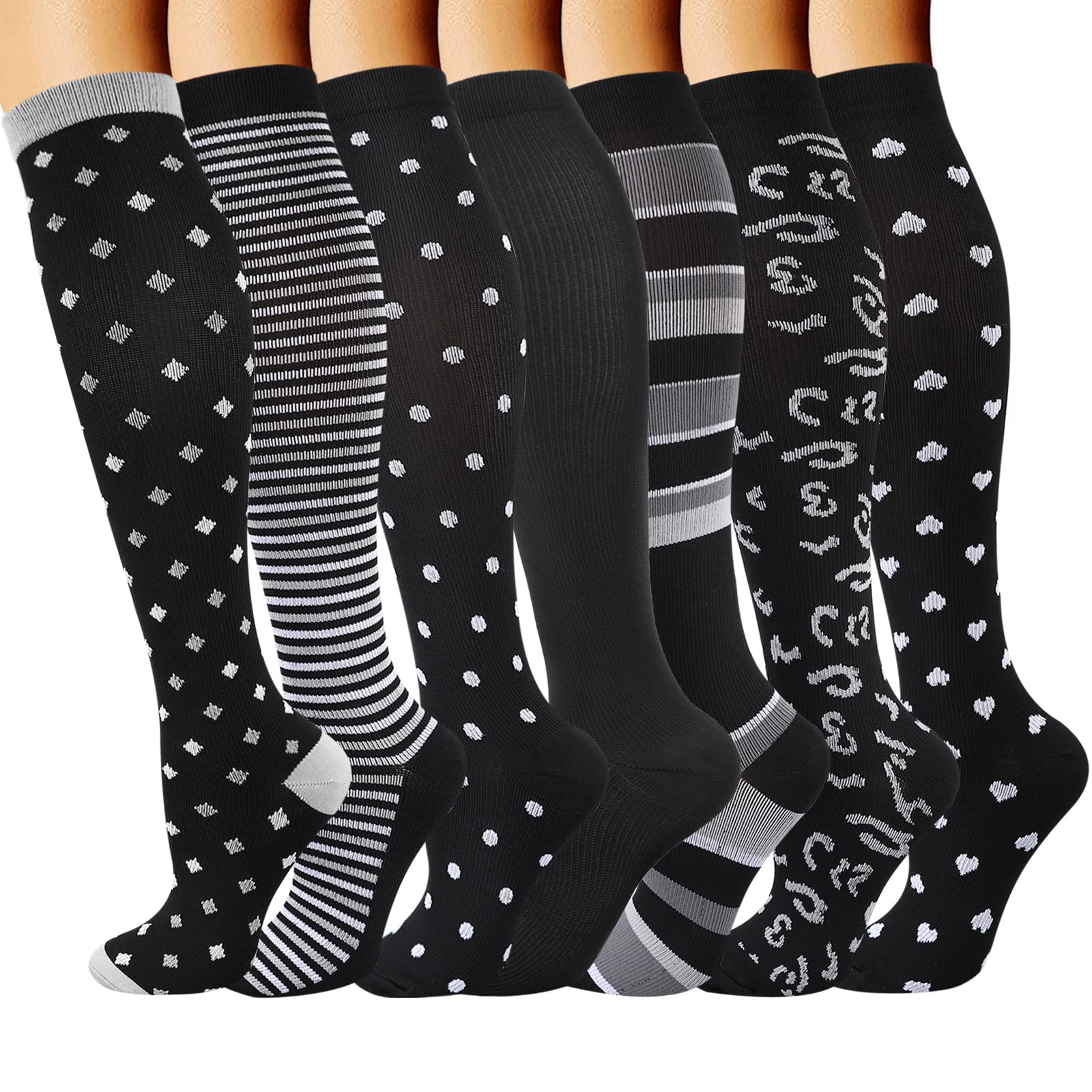 DRESHOW Compression Socks for Men & Women Best Support for Athletic Running Flight Travel Cycling