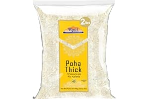 Rani Poha (Powa) Thick Medium-Cut (Flattened Rice) 32oz (2lbs) 908g ~ All Natural, Salt-Free | Vegan | No Colors | Gluten Fri